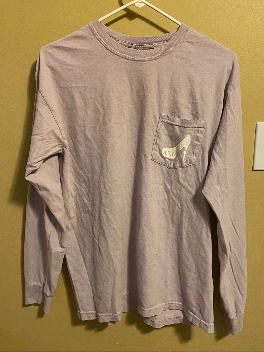 Lilac Purple Alpha Chi Omega Walk a Mile Long Sleeve Tee